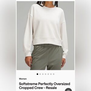 Softstreme Perfectly ribbed Oversized Cropped Crew - Cream size 4